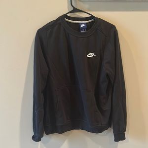 black nike crew neck. front pocket